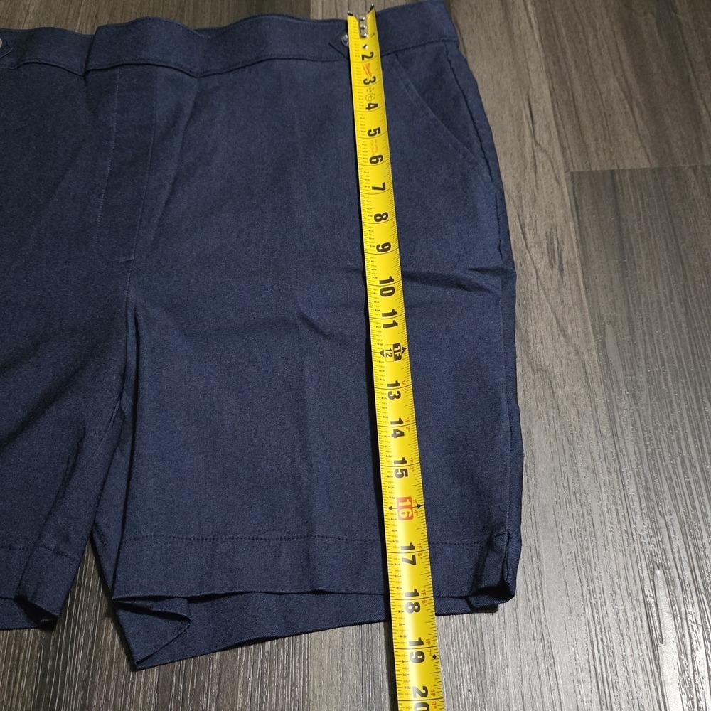 Rafaella Women's Dress Shorts Size 14 Navy Blue Viscose Stretch Trouser Career - Picture 9 of 10